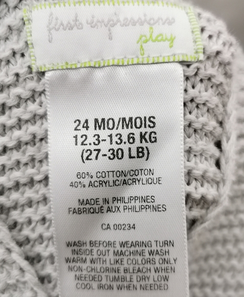 2 YEARS First Impressions, Soft Knit Hooded Sweater Jacket EUC - Picture 4 of 5